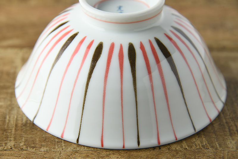 Two color pattern rice-bowl / 二色十草 レッド