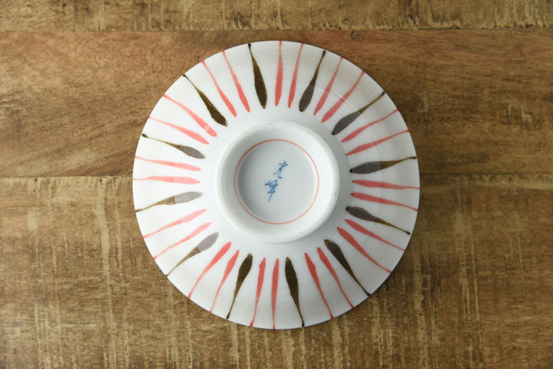 Two color pattern rice-bowl / 二色十草 レッド