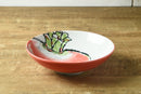 Artisanal Japanese Hand-Painted Veggie Shallow Bowl Collection (red turnip/paprika/eggplant/ radish)