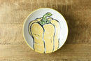 Artisanal Japanese Hand-Painted Veggie Shallow Bowl Collection (red turnip/paprika/eggplant/ radish)