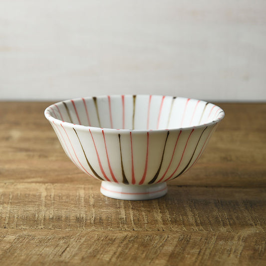 Two color pattern rice-bowl / 二色十草 レッド