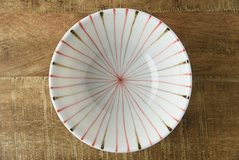Two color pattern rice-bowl / 二色十草 レッド