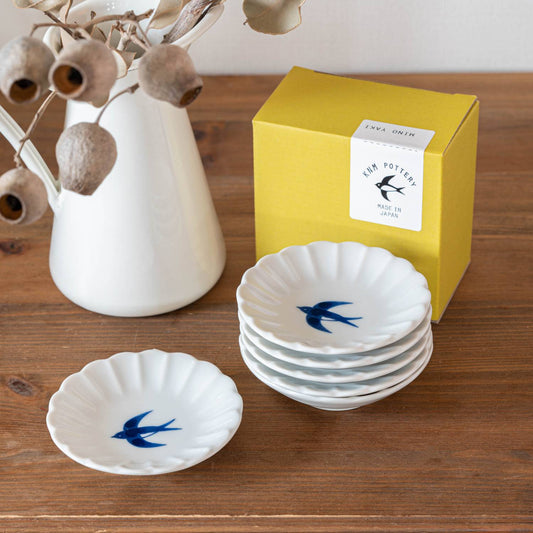 [Boxed gift] Hyunhyun swallow 10cm soy sauce plate （5 pieces)