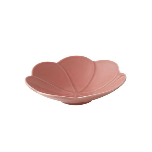 Oda Pottery Kotohana Charming Blossom-Shaped Serving Plate (Red/White)