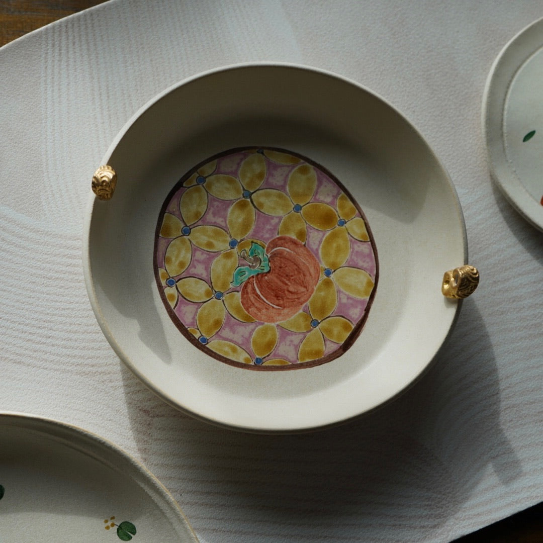 "好柿发生" Handcrafted Serving Bowl by Jianshibai