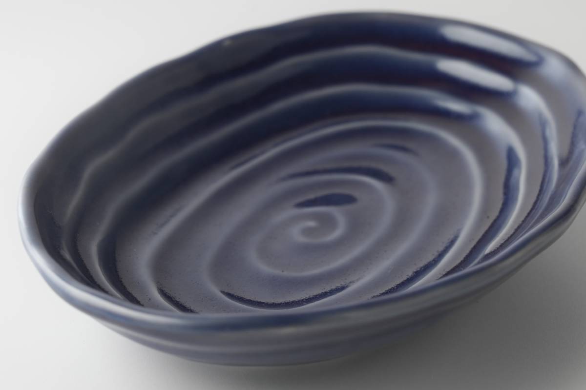 Asumi Swirl Oval Plate Purple