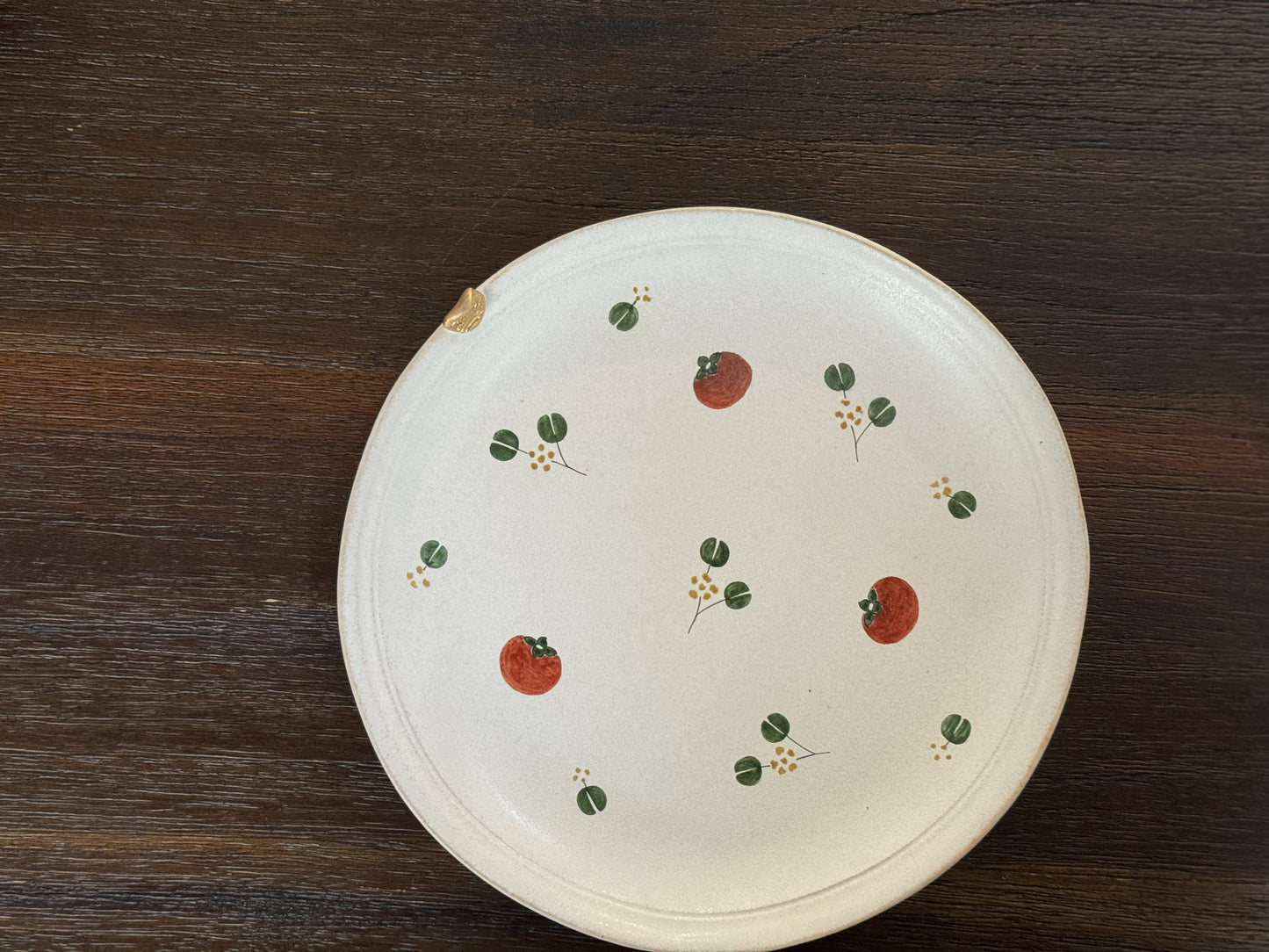 "柿柿如意" Persimmon and Leaves serving plate by Jianshibai