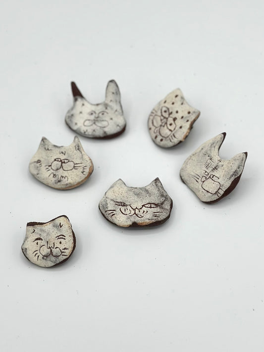 Handcrafted CeramiCats  Pin Pals/Magnetic