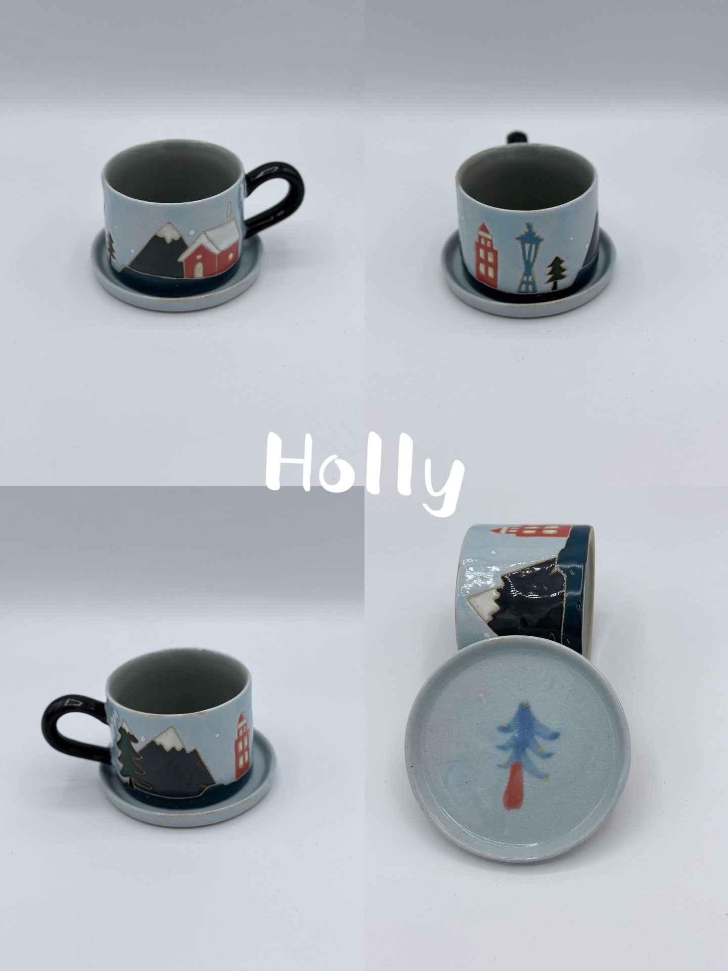 Naomi x Rainya Christmas in Seattle Cup and Saucer (Holiday Special)