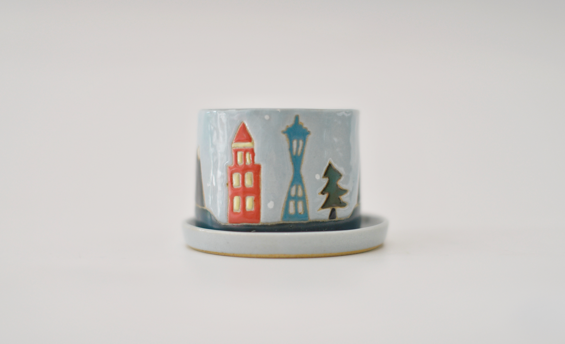 Naomi x Rainya Christmas in Seattle Cup and Saucer (Holiday Special)