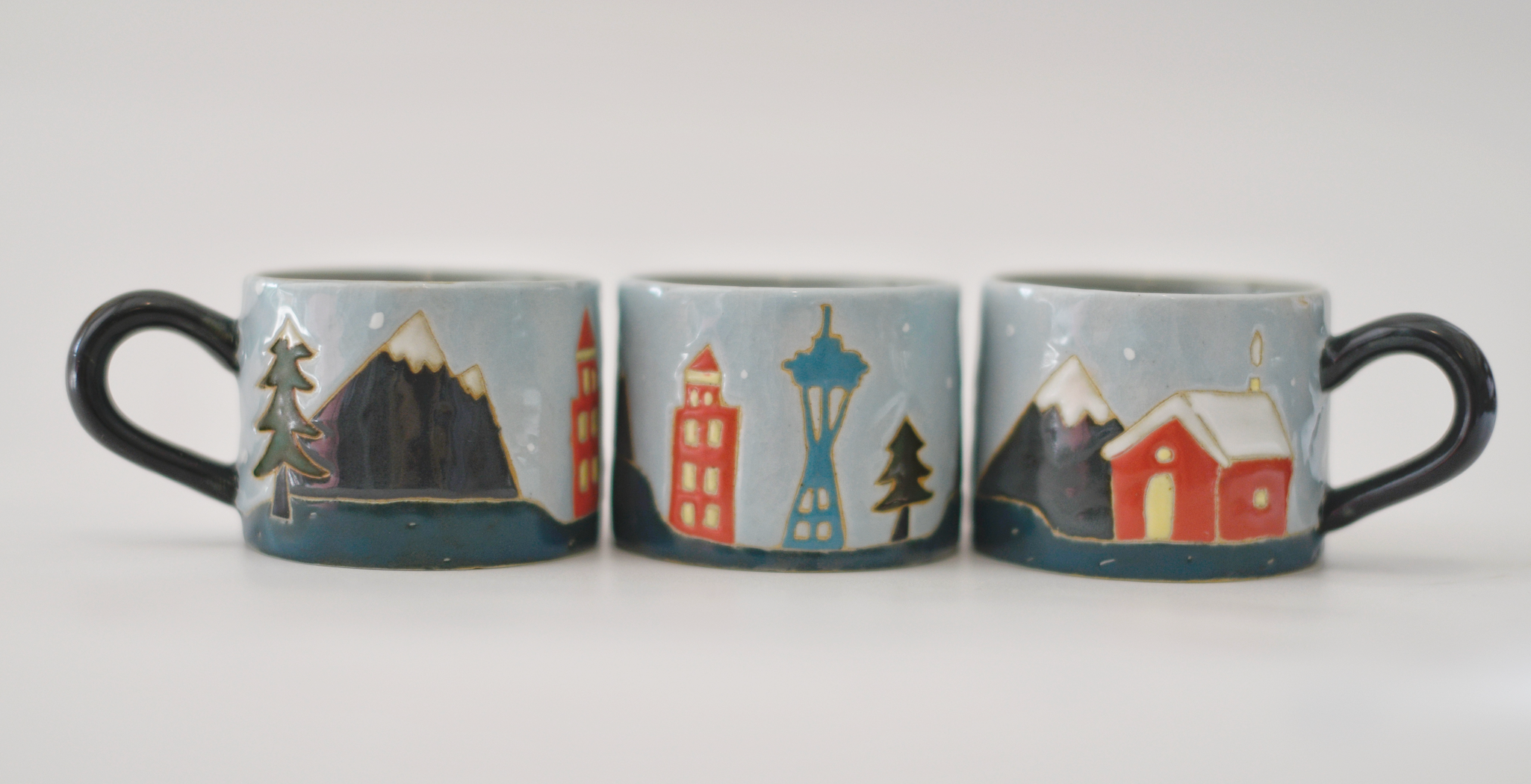 Naomi x Rainya Christmas in Seattle Cup and Saucer (Holiday Special)