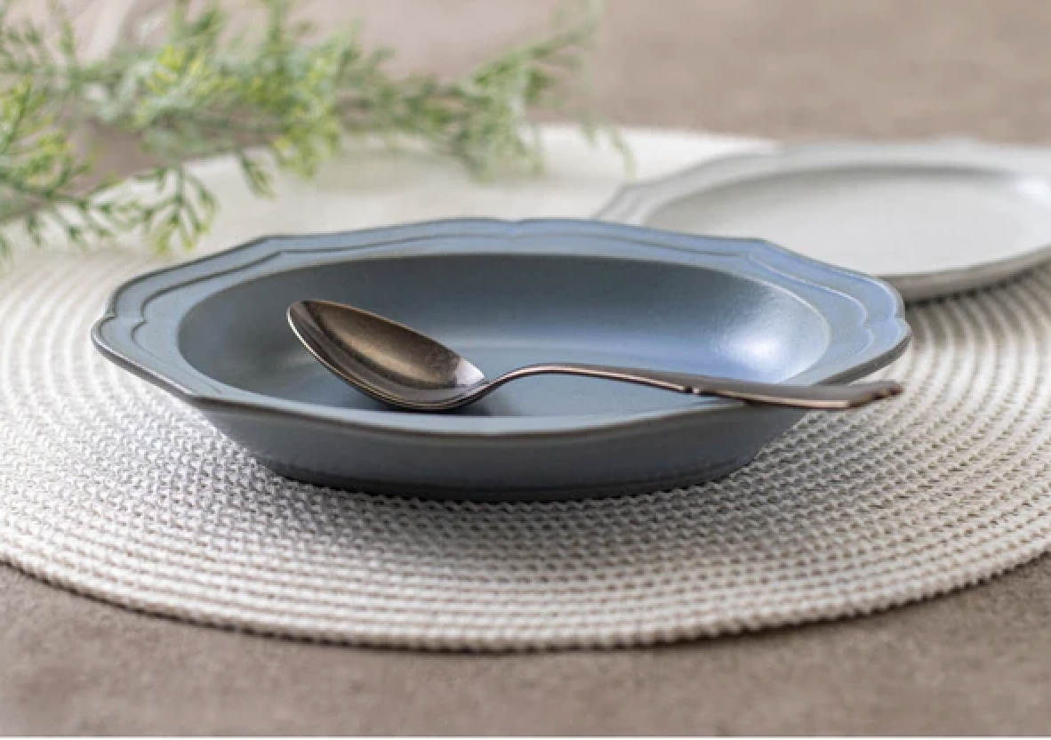 Minoyaki Cardle Deep Plate - French Gray