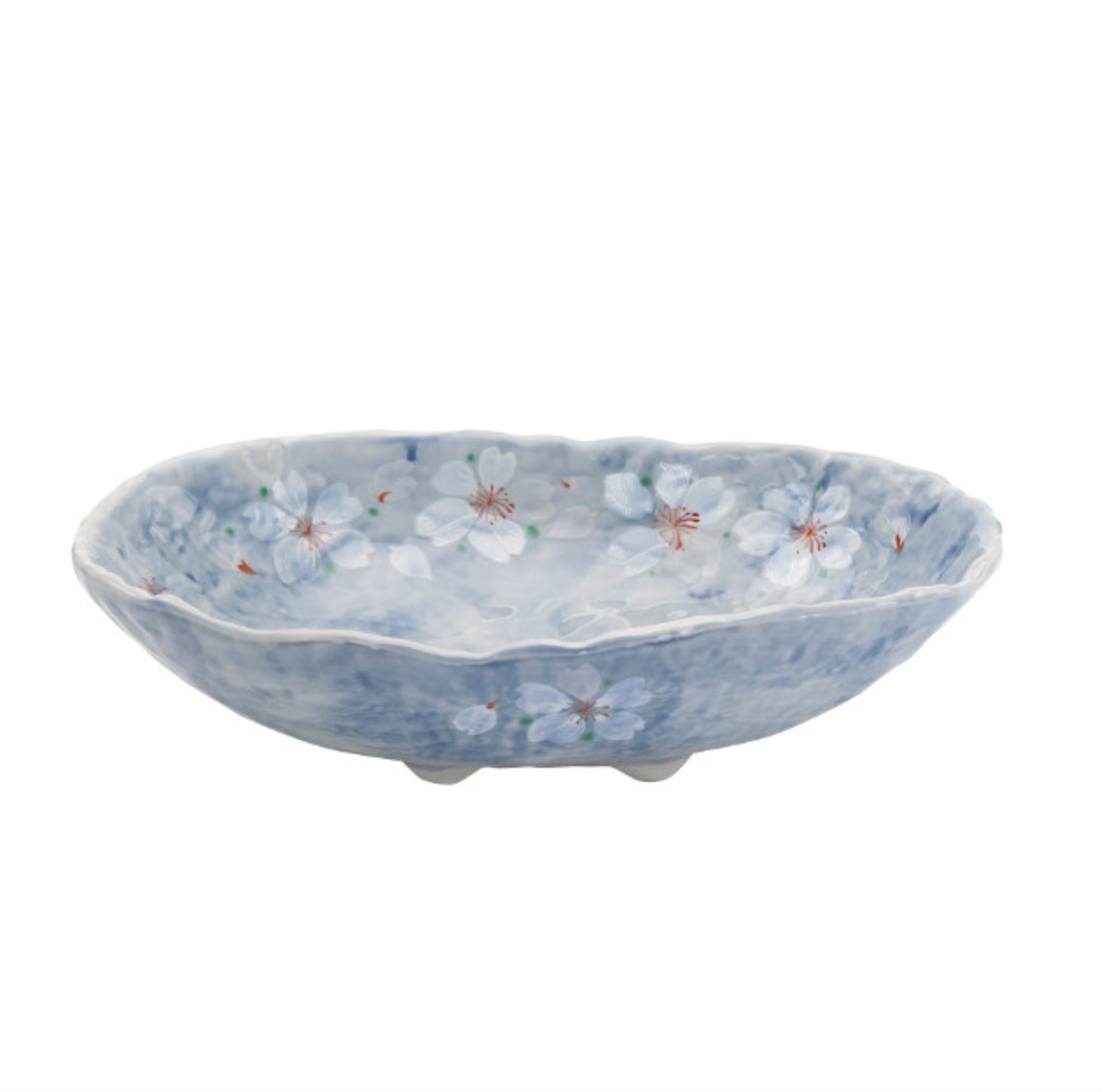 Sakura Yayoi Flower Serving Bowl (Pink/Blue)