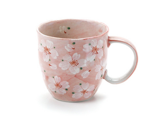 Yayoi Flower Mug Cherry Blossom Mino Ware Made in Japan Pink/Blue