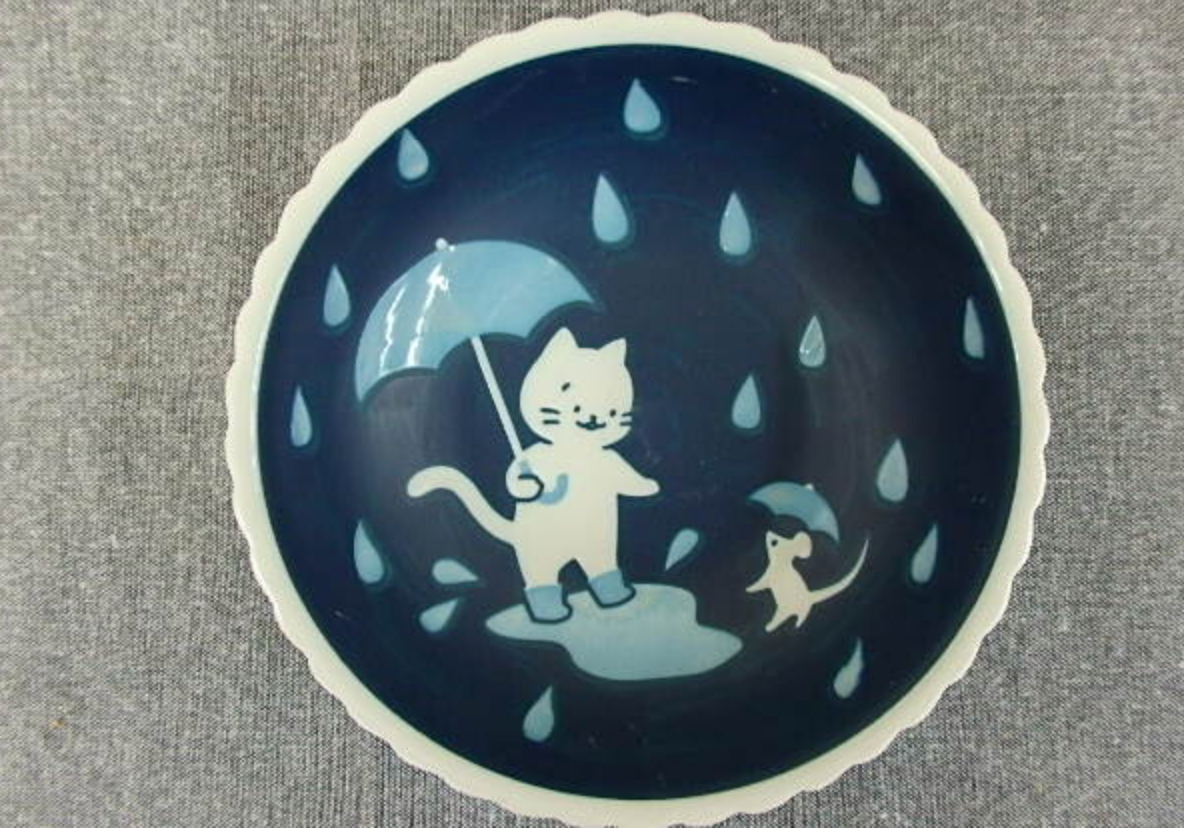 Cat's Good Night Umbrella Buddies Ceramic Bowl