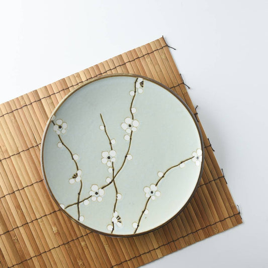枝文雅Traditional Japanese Ume Blossom Dinner Plate 22.5cm